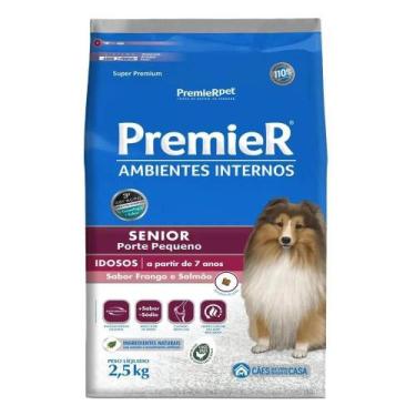 Imagem de Ração Premier Ambientes Internos Cães Senior Frango e Salmão 2.5kg