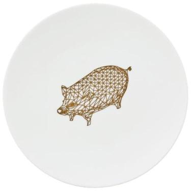 Imagem de Prato para Aperitivo 15 cm, Elegância e Praticidade em Sua Mesa com Formato Redondo e Material de Porcelana, Rosenthal, Branco e Dourado