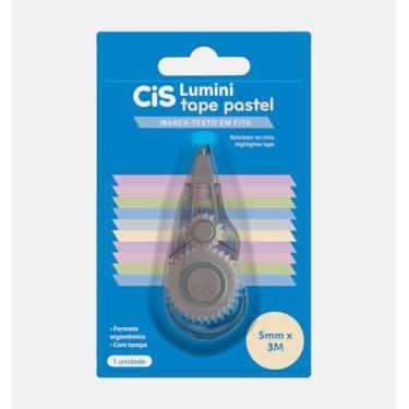 Imagem de Marca-texto em Fita CIS LUMINI Tape Pastel, Cinza, Blister com 1 unidade