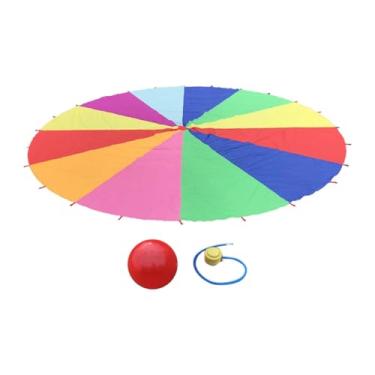 Imagem de Almencla Guarda-chuva de arco-íris para crianças, coordenação olho-mão, desenvolvimento esportivo, treinamento sensorial, jogo ao ar livre, brinquedo, 500 Centímetros