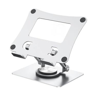 Imagem de predolo Suporte para laptop, suporte para telefone de mesa para trabalho colaborativo, portátil, ergonômico, com rotação de 360°, para livros, para leitura, Prata