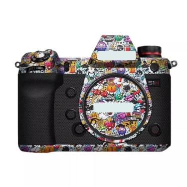 Imagem de S1H Adesivo de capa de câmera antiarranhões para Panasonic Lumix S1H Película Protetora Decalques S1H (Graffiti Branco)