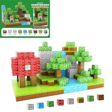 Imagem de Blocos Magnéticos Educativos 148 Peças - Brinquedo de Montar Criativo e Pedagógico Para Crianças,Desperta a criatividade e Imaginação das Criaças