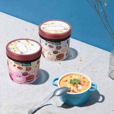 Imagem de Mangas reutilizáveis para sorvete, suporte de cerveja de neoprene com alça, capa de neoprene isolada de 396 a 473 ml, lavável na máquina e proteção contra congelamento para sobremesas congeladas