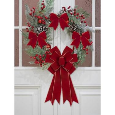 Imagem de Fitas de veludo bordô para artesanato, 6 cm x 10 metros fita de borda com fio fitas de artesanato de casamento fitas de tecido vermelho para laços, decorações de guirlanda de dia dos namorados