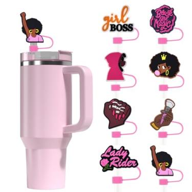 Imagem de Diferentes tampas de palha para copo Stanley, 10 mm de diâmetro, à prova de poeira, reutilizável, fofo, protetor de canudo