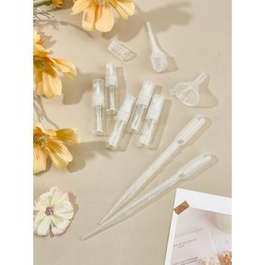 Imagem de 10 kits de perfume dispensadores, frascos de spray de vidro de névoa fina transparente de 3 ml, pequenos recipientes de líquido recarregáveis para óleos essenciais cosméticos, soluções de limpeza