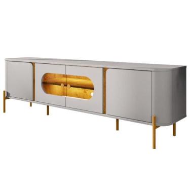 Imagem de Rack Bancada Tv 75 Pol Organico 180 Cm Juquehy Off White Naturalle Bec