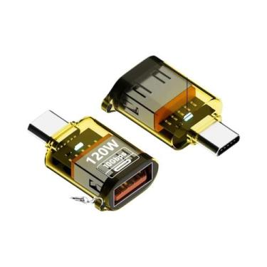 Imagem de Adaptador OTG USB Tipo C Para USB a 120W, Conector De Carregamento Ráp