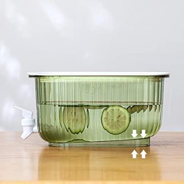 Imagem de Zerodis Dispensador de Bebidas de água Fria Com Torneira, Jardinagem Doméstica, Armazenamento de Cozinha, Grande Capacidade, Recipiente de Bebidas Transparente de 2,5 Galões para Geladeira, Drenagem