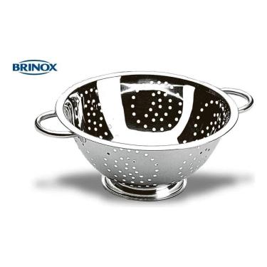 Imagem de 2X Escorredor De Macarrão Massa Inox Brinox Com Alça Cozinha