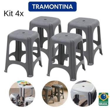Imagem de Conjunto 4 PeÇas Banquetas PrÁticas Resistente Tramontina