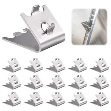 Imagem de 920158 Clipes de prateleira de geladeira, pacote com 16 clipes de prateleira de freezer, clipe de suporte de prateleiras de refrigerador de freezer de aço inoxidável, fivela de substituição de rack de