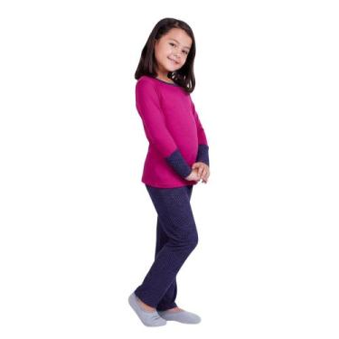 Imagem de Pijama Infantil Longo Poá Lupo 22335-001, Cereja, 6