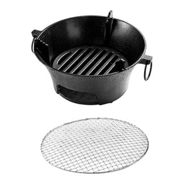 Imagem de Generic Churrasqueira Hibachi a Carvão, Mini Churrasqueira a Carvão, Fogão de Mesa para Camping em Ferro Fundido com Grelha de Malha para Restaurantes ao Ar