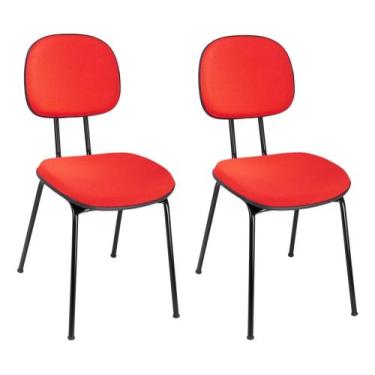 Imagem de Kit 02 Cadeiras Secretária J.Serrano Vermelha - Lumme