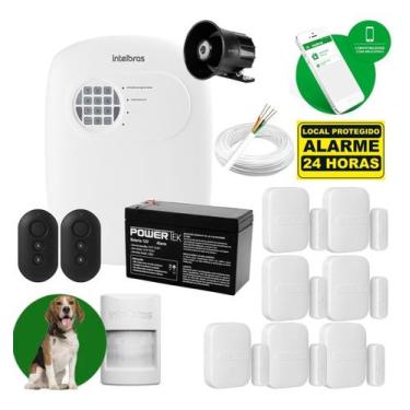 Imagem de Kit Alarme 1 Sensor Pet Cf 7 Magnético Sf Acesso Via Celular - INTELBR