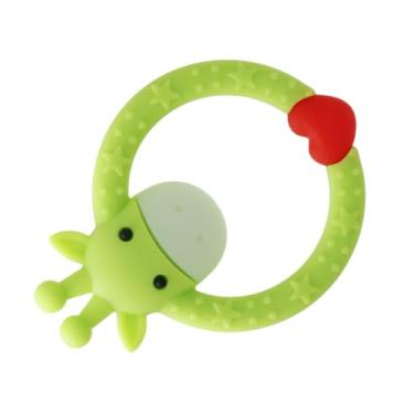 Imagem de Yunseity Brinquedo de Dentição de Girafa de Desenho Animado Adorável e Requintado Massageador de Goma para bebê, Brinquedo Sensorial Mastigável de Silicone para Compras, Viagens (Verde)