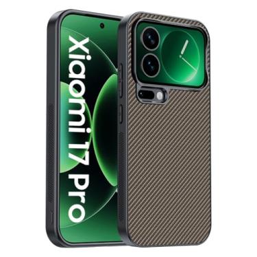 Imagem de LYJSMGZ Capa à prova de choque para Xiaomi 17 Pro Max/17 Pro/17, capa fina de textura de fibra de carbono, antiderrapante, metálico, 17 Pro Max