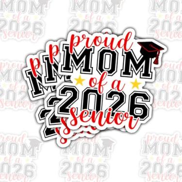 Imagem de 3 peças Proud Mom of A 2026 Adesivo Sênior, Mãe da Faculdade ou Graduação do Ensino Médio, Decalque Orgulho Escolar para Laptop Garrafa de Água Capa de Telefone Carro Janela Capacete Vinil Adesivos