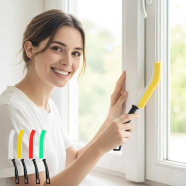 Imagem de Conjunto de escovas de limpeza Groove, para cozinha, banheiro, janela, trilhos, remoção de poeira, ferramenta de limpeza doméstica para limpeza fácil, 4 peças