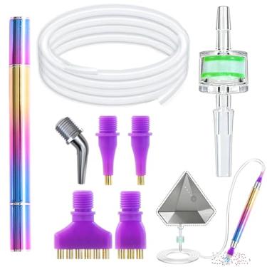 Imagem de Kit de substituição de caneta de pintura de diamante a vácuo, caneta de diamante de parafuso com tubo de silicone e filtros e multiplacers (1/3/6/cabeças de cotovelo) para a maioria das canetas a