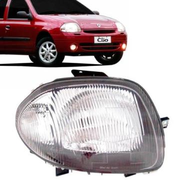 Imagem de Farol Clio 1999 A 2001 Cromado Foco Simples - VIC, Direito