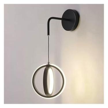 Imagem de WLHAZMWY Candeeiro de parede de LED minimalista moderno - Arandela interna elegante para sala de estar, quarto e decoração de cabeceira fundo elegante (ondas de golfinho)