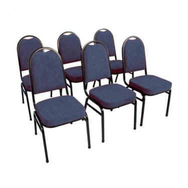 Imagem de Kit Com 6 Cadeiras Para Auditórios Linha Hotel Azul.