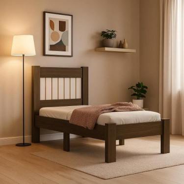 Imagem de Cama de Solteiro Estilo Classico Tradicional Bela MDF Com Estrado Made