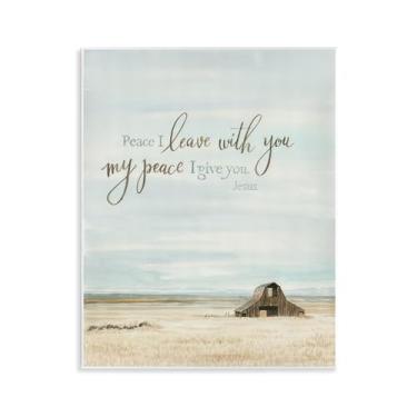 Imagem de Stupell Industries Arte de placa de parede Leave with Peace Barn, design de Cindy Jacobs, 14 x 11