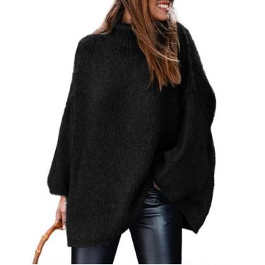 Imagem de Suéter feminino PRETTYGARDEN, de inverno, de gola alta, de tamanho gra