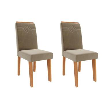 Imagem de Kit 2 Cadeiras Sala Jantar Taís 2 Un Cinamomo-suede Joli Chocolate - Cimol