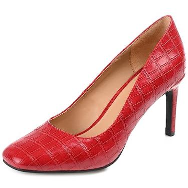Imagem de Journee Collection Womens Monalee Tru Comfort Foam Square Toe Mid Heel Pumps Red 6 Medium Womens US