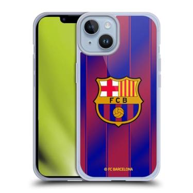 Imagem de Head Case Designs Capa de gel oficialmente licenciada pelo FC Barcelona Home 2025/26 Crest Kit [proteção de grau militar] compatível com Apple iPhone 14 e compatível com MagSafe