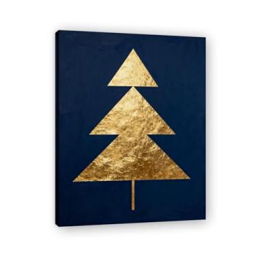 Imagem de Moldura interna. Pintura de Natal glamorosa minimalista, arte geométrica dourada, decoração de Natal moderna emoldurada para parede da sala de estar. A29. 30x40cm-11,8x15,7 pol