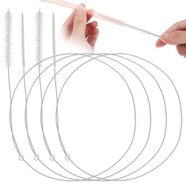 Imagem de LXUEJIE 4 peças de escova de limpeza de canudo extra longa, escova de limpeza de palha de 1 m de comprimento com cabeça de cerdas de nylon macias, limpadores de cachimbo extralongos para limpeza de