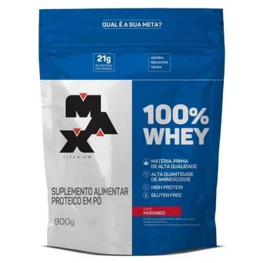 Imagem de 100% Whey Refil 900g Sabor Morango