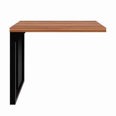 Imagem de Mesa Escrivaninha Office 90cm Auxiliar Direita-esquerda Nogal-preto
