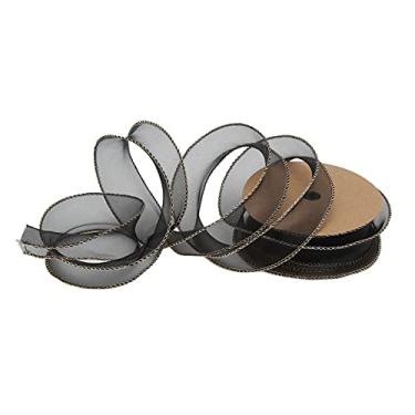 Imagem de Fita preta de 10 jardas, durável, poliéster, flexível, renda leve, para embrulho de presente, decorações artesanais, buquê de casamento, acessórios para cabelo