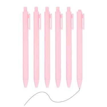 Imagem de PATIKIL Pacote com 6 canetas retráteis de 0,5 mm, canetas esferográficas retráteis, ponta fina, escrita suave, fofa, para escritório, casa, diário, caderno, rosa claro