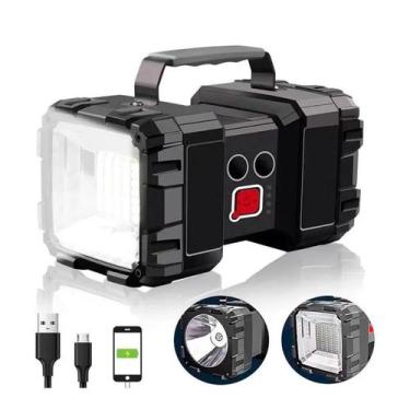 Imagem de Lanterna Tática Multifuncional Led Recarregável Forte Pesca Portátil -