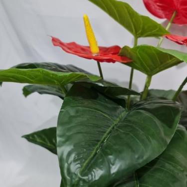 Imagem de Planta Artificial Costela de Adão Alocasia 60cm com 18 Folhas – Folhagem Grande Decorativa para Sala, Escritório e Planta de Chão(01)