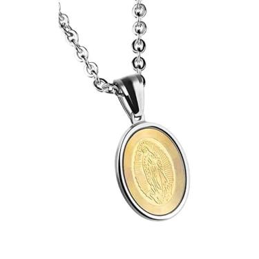 Imagem de Colar Com Medalha Da Virgem Maria De Guadalupe,Colar Com Moeda Da Salvação