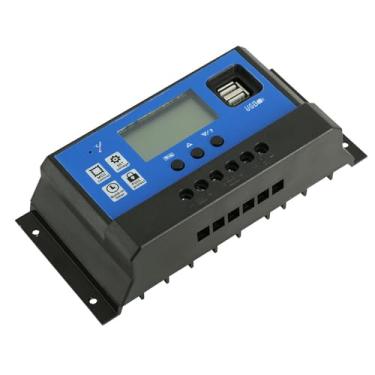 Imagem de Garosa Controlador de Painel Solar, Regulador Solar PWM Com Display LCD, Parâmetros Ajustáveis ​​e Recursos de Proteção para Sistemas de Bateria de 12V 24V