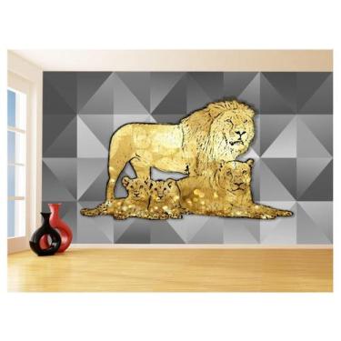 Imagem de Papel De Parede Animais Pop Art Familia Leões 3,5M Pxa435 - Você Decor