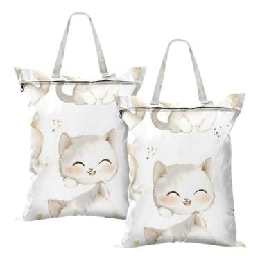 Imagem de SEHANY 2 peças de sacos grandes de lavanderia com alça, à prova d'água, bolsa de roupa para viagem e natação