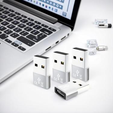 Imagem de Pacote com 4 adaptadores USB C para USB A, conversor de carregador tipo C fêmea para USB macho para iPhone 11-17 Pro Max, compatível com iPad Pro/Air 4/Mini 6, Samsung Galaxy S22-S25, Pixel