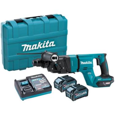 Imagem de Martelete Combinado com 2 Baterias 40 Volts 4.0Ah Carregador Rápido e Maleta MAK-PAC. - HR007GM201 - MAKITA