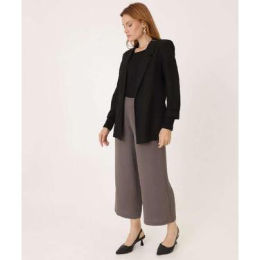 Imagem de Calça Pantacourt Feminina Bolsos Marisa-21000, Cinza, 42